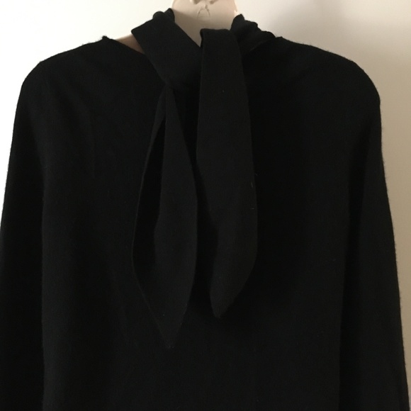 CHLOE Black 100% Cashmere Scarf Wrap Neck Sweater S - Picture 5 of 8